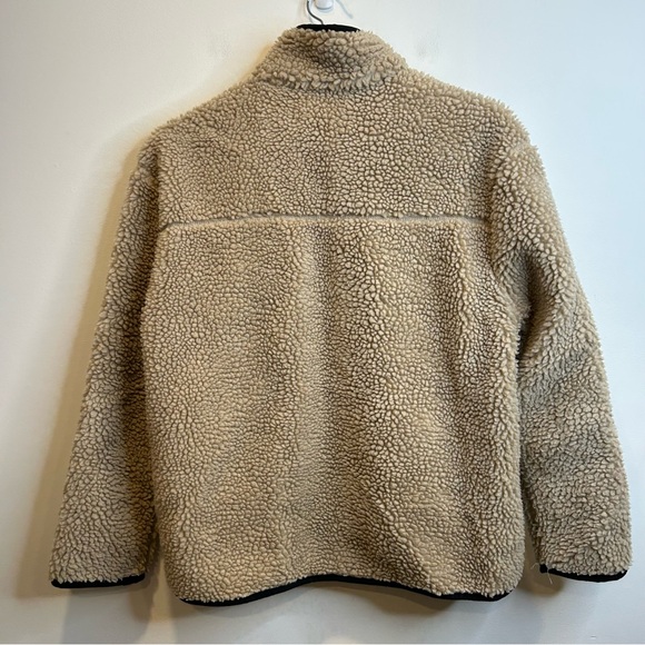 H&M THICK SHERPA FLEECE COAT WITH COLLAR Tan - Picture 8 of 8